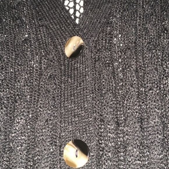 Arizona Jeans Black Knit Lace Hem Cardigan Sweater XXL - Picture 5 of 9